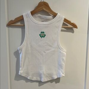 Aerie White Ribbed Tank Top